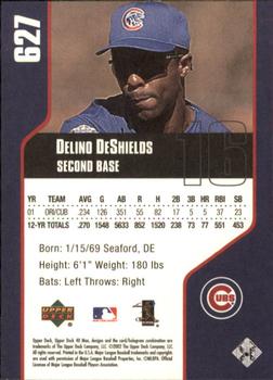 2002 Upper Deck 40-Man #627 Delino Deshields Back