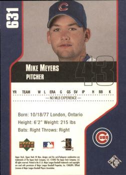 2002 Upper Deck 40-Man #631 Mike Meyers Back