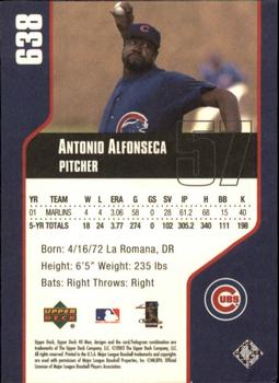 2002 Upper Deck 40-Man #638 Antonio Alfonseca Back