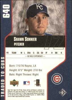 2002 Upper Deck 40-Man #640 Shawn Sonnier Back