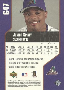 2002 Upper Deck 40-Man #647 Junior Spivey Back