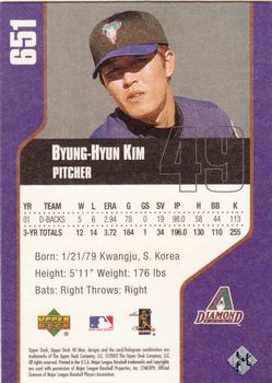 2002 Upper Deck 40-Man #651 Byung-Hyun Kim Back