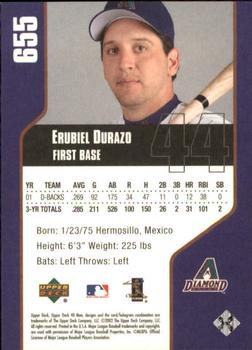 2002 Upper Deck 40-Man #655 Erubiel Durazo Back