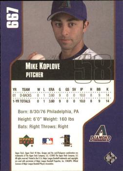 2002 Upper Deck 40-Man #667 Mike Koplove Back