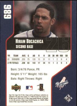 2002 Upper Deck 40-Man #686 Hiram Bocachica Back