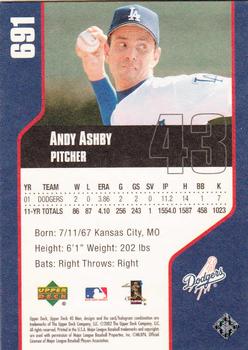 2002 Upper Deck 40-Man #691 Andy Ashby Back