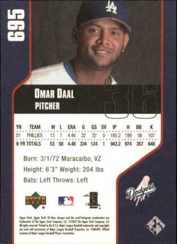 2002 Upper Deck 40-Man #695 Omar Daal Back