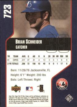 2002 Upper Deck 40-Man #723 Brian Schneider Back