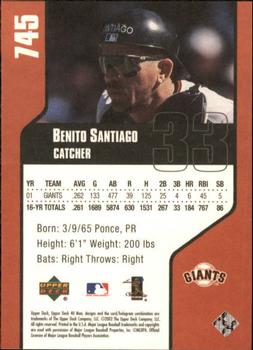 2002 Upper Deck 40-Man #745 Benito Santiago Back