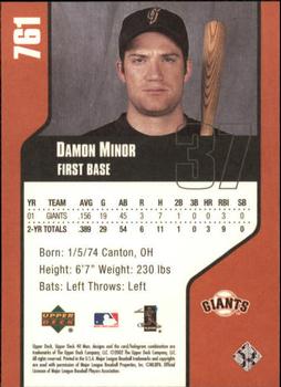 2002 Upper Deck 40-Man #761 Damon Minor Back