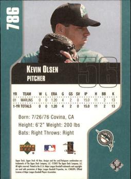 2002 Upper Deck 40-Man #786 Kevin Olsen Back