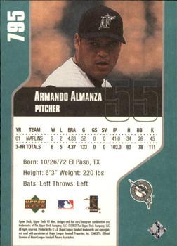 2002 Upper Deck 40-Man #795 Armando Almanza Back