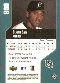 2002 Upper Deck 40-Man #800 Benito Baez Back