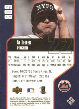 2002 Upper Deck 40-Man #809 Al Leiter Back
