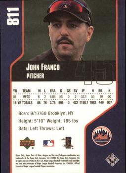 2002 Upper Deck 40-Man #811 John Franco Back