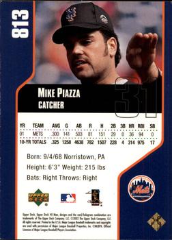 2002 Upper Deck 40-Man #813 Mike Piazza Back