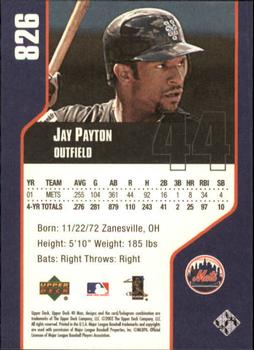 2002 Upper Deck 40-Man #826 Jay Payton Back
