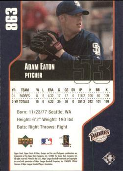 2002 Upper Deck 40-Man #863 Adam Eaton Back