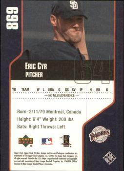 2002 Upper Deck 40-Man #869 Eric Cyr Back