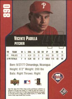2002 Upper Deck 40-Man #890 Vicente Padilla Back