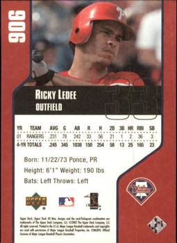 2002 Upper Deck 40-Man #906 Ricky Ledee Back