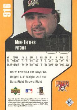 2002 Upper Deck 40-Man #916 Mike Fetters Back