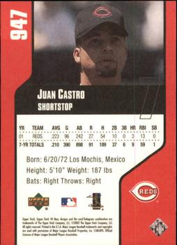 2002 Upper Deck 40-Man #947 Juan Castro Back