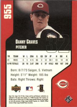 2002 Upper Deck 40-Man #955 Danny Graves Back