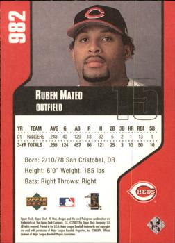 2002 Upper Deck 40-Man #982 Ruben Mateo Back
