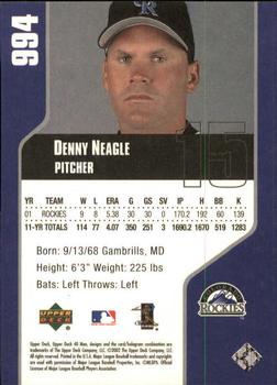 2002 Upper Deck 40-Man #994 Denny Neagle Back