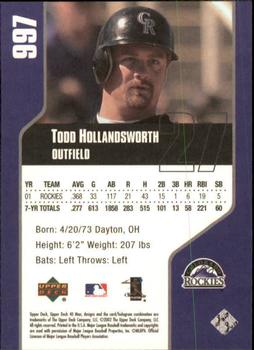 2002 Upper Deck 40-Man #997 Todd Hollandsworth Back