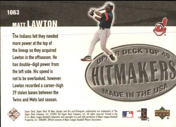 2002 Upper Deck 40-Man #1063 Matt Lawton Back