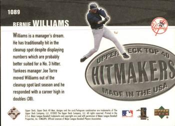 2002 Upper Deck 40-Man #1089 Bernie Williams Back