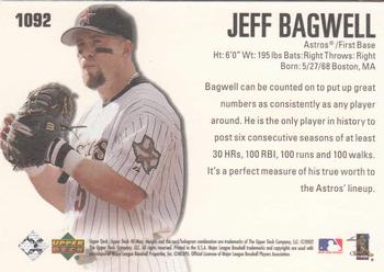 2002 Upper Deck 40-Man #1092 Jeff Bagwell Back