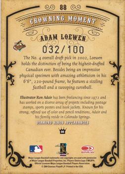 2004 Donruss Diamond Kings - Framed Silver #88 Adam Loewen Back