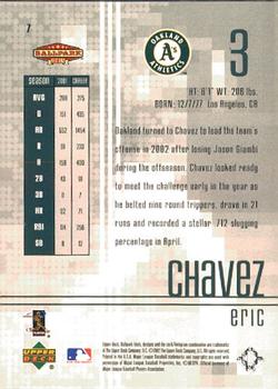 2002 Upper Deck Ballpark Idols #7 Eric Chavez Back