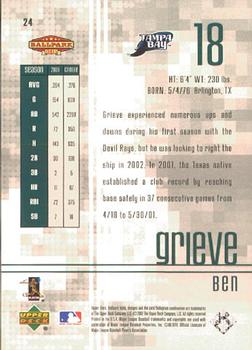 2002 Upper Deck Ballpark Idols #24 Ben Grieve Back