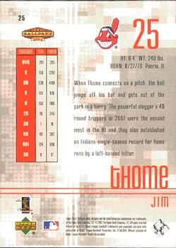 2002 Upper Deck Ballpark Idols #25 Jim Thome Back