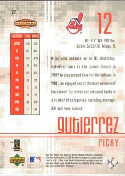 2002 Upper Deck Ballpark Idols #27 Ricky Gutierrez Back