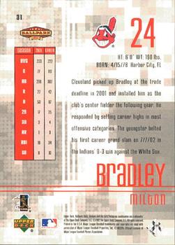 2002 Upper Deck Ballpark Idols #31 Milton Bradley Back