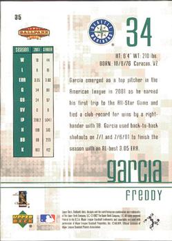 2002 Upper Deck Ballpark Idols #35 Freddy Garcia Back