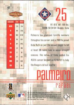 2002 Upper Deck Ballpark Idols #47 Rafael Palmeiro Back