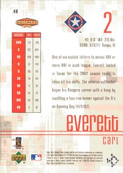 2002 Upper Deck Ballpark Idols #48 Carl Everett Back