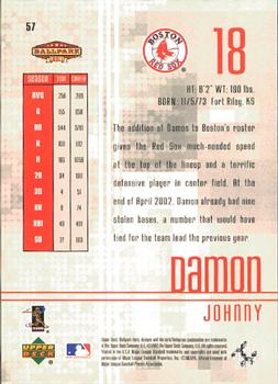 2002 Upper Deck Ballpark Idols #57 Johnny Damon Back