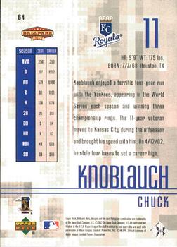 2002 Upper Deck Ballpark Idols #64 Chuck Knoblauch Back