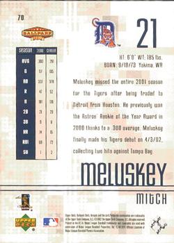 2002 Upper Deck Ballpark Idols #70 Mitch Meluskey Back