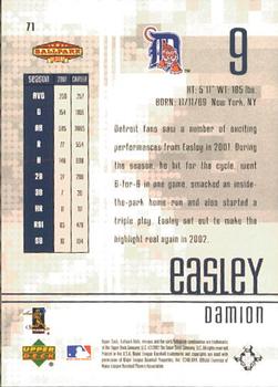 2002 Upper Deck Ballpark Idols #71 Damion Easley Back