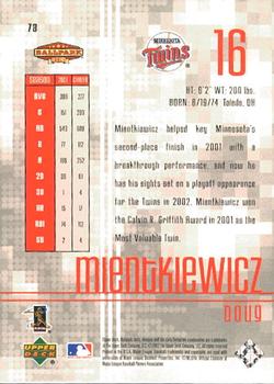 2002 Upper Deck Ballpark Idols #73 Doug Mientkiewicz Back
