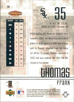 2002 Upper Deck Ballpark Idols #79 Frank Thomas Back