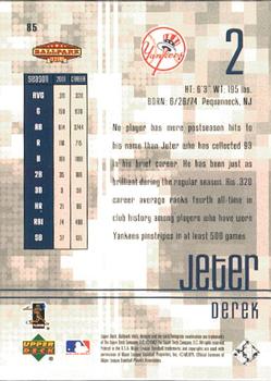 2002 Upper Deck Ballpark Idols #85 Derek Jeter Back